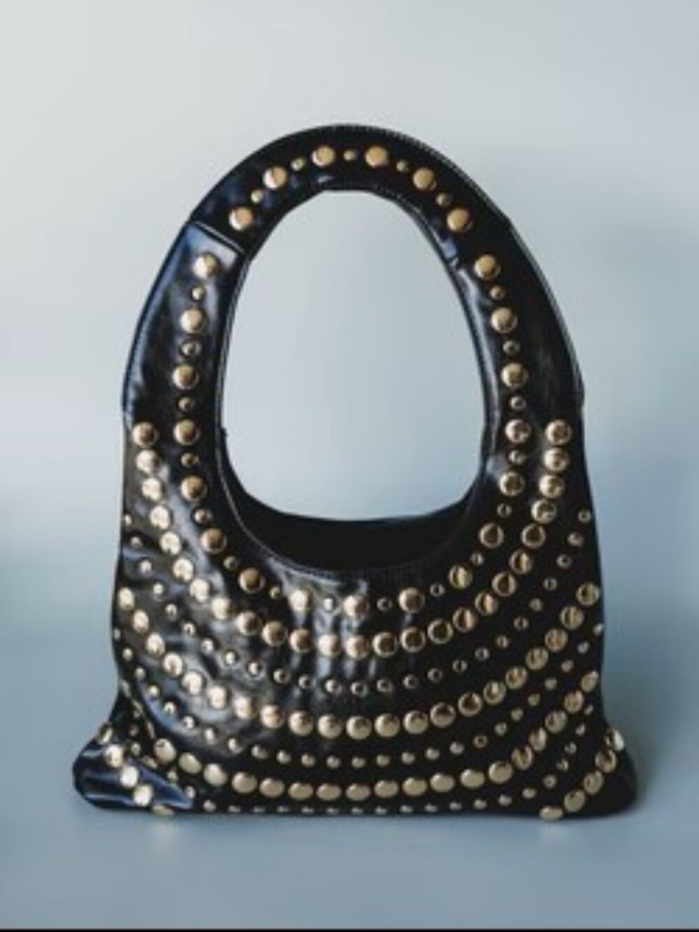 Three Bird Nest Black Studded Purse